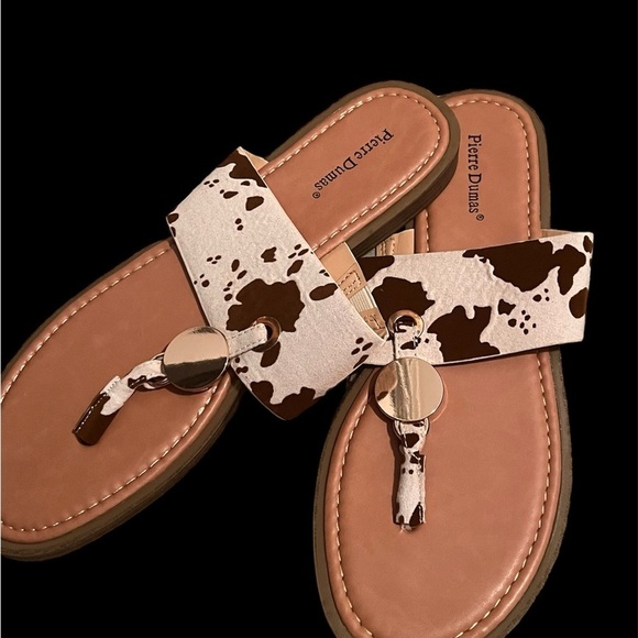 Pierre Dumas Shoes - Cow print Sandals- Pierre Dumas
